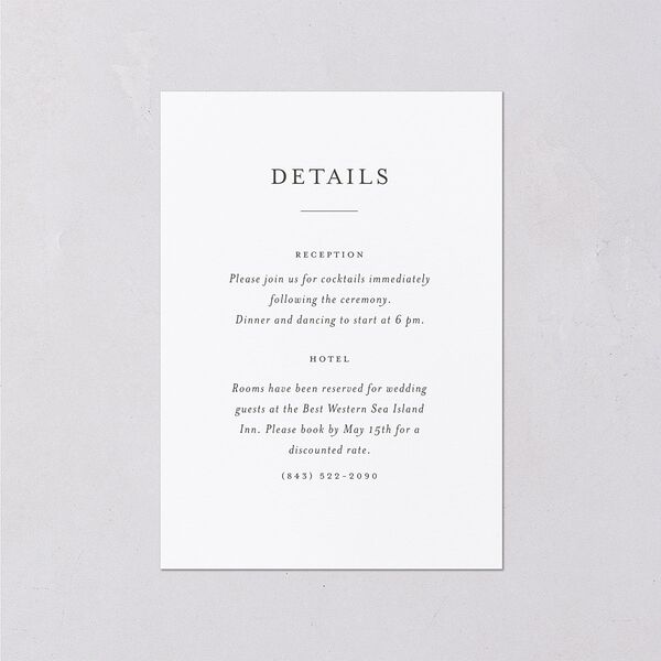 Southern Oak Tree Wedding Enclosure Cards Pure White Signature Standard