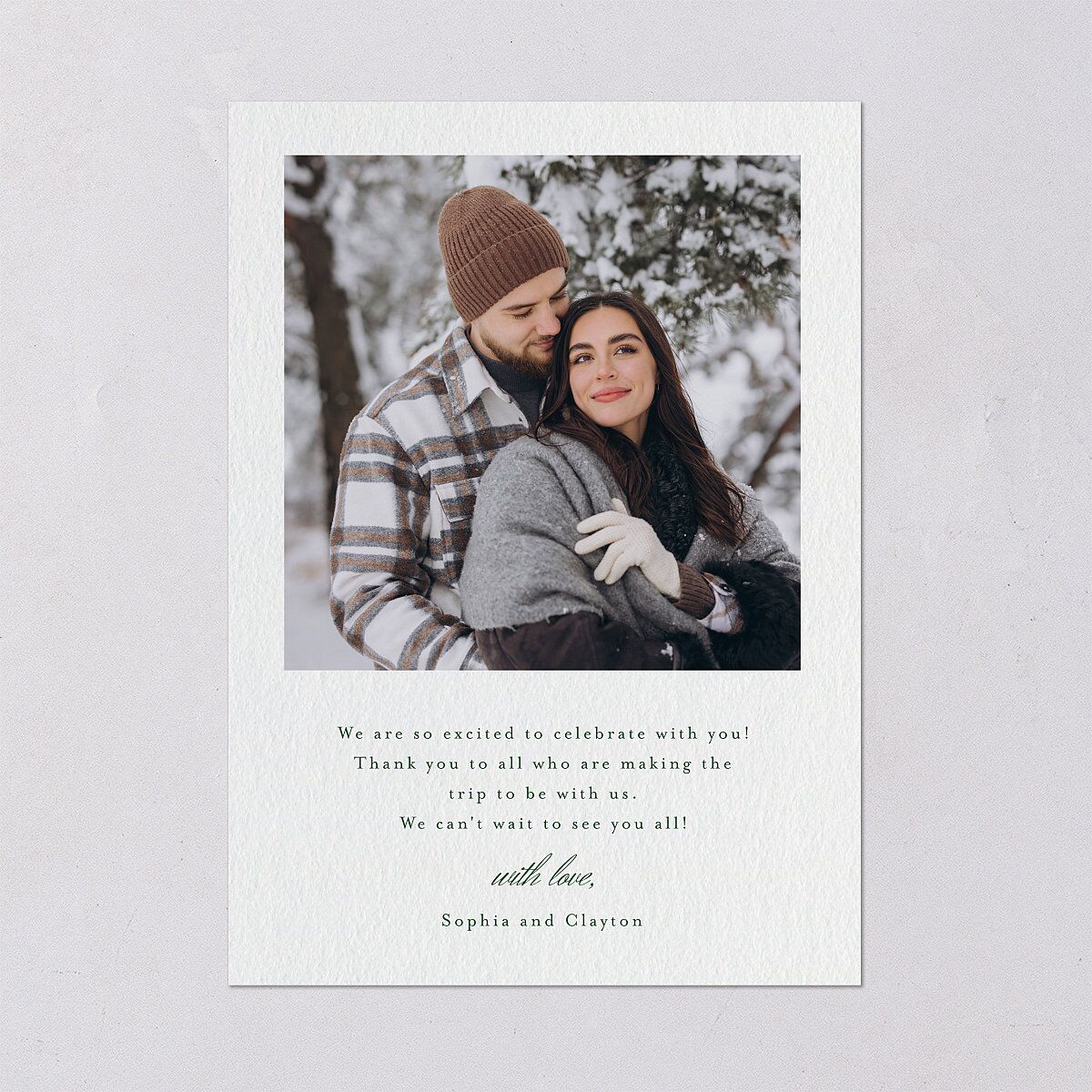 Elegant Winter Pine Cone Wedding Invitations Scottish Green Signature Blank No Standard