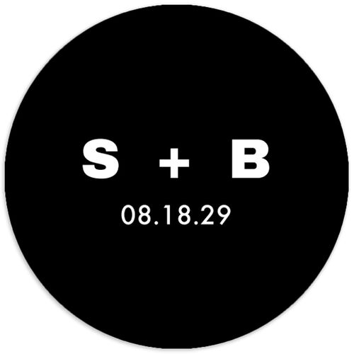 Cinematic Love Story Wedding Stickers Pure White Circle