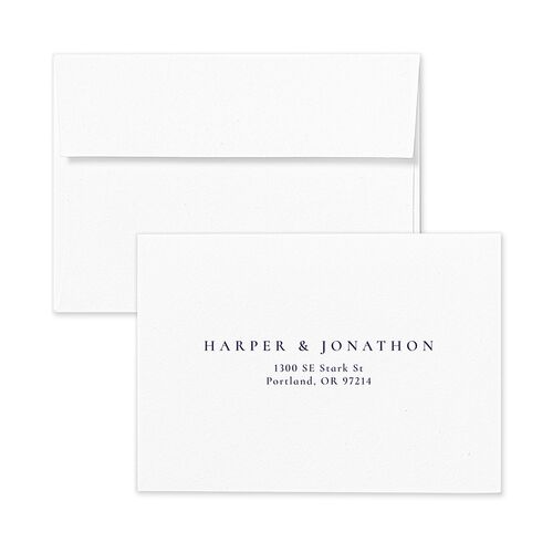 Editorial Monogram Photo Response Card Envelopes Terracotta Midnight Navy Return Address Signature Standard