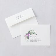 Romantic Wisteria Save The Date Cards Purple Petal Signature smooth Blank No Standard