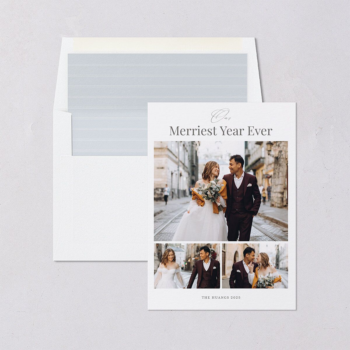 Our Merriest Year Holiday Cards Pale Blue Signature