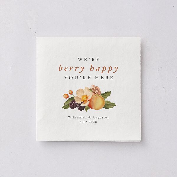 Botanical Citrus Garden Cocktail Napkins Rose Gold Napkin Uncoined