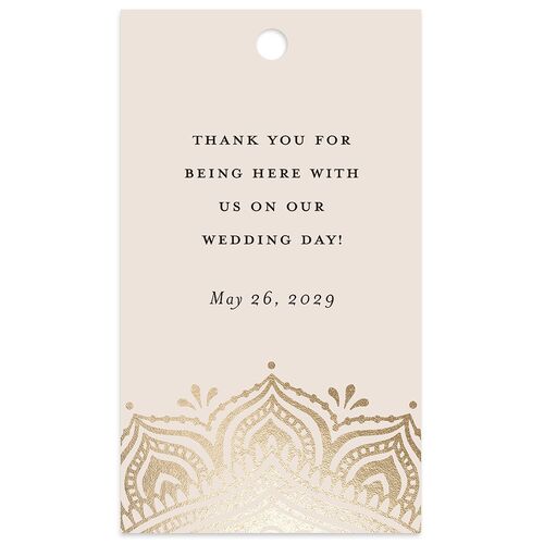 Indian Gilded Adornment Favor Gift Tags Gold Sand Signature