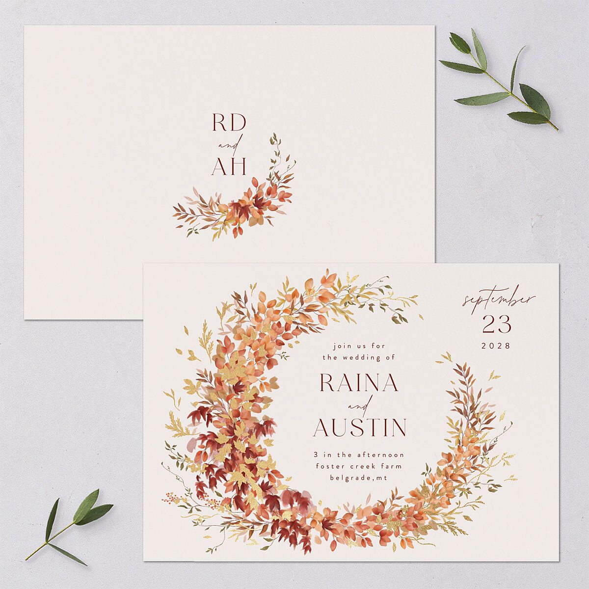 Harvest Crescent Wedding Invitations — view 1