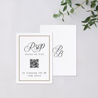 Vintage Script QR Code RSVP Cards Pure White Signature Standard