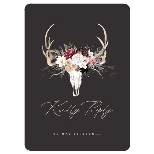 Gothic Antlers Wedding Response Cards Bisque Signature Rounded