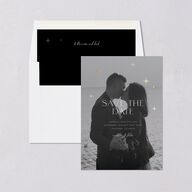 Starry Photo Foil Save the Date Cards Midnight Gold Signature smooth Blank No Standard