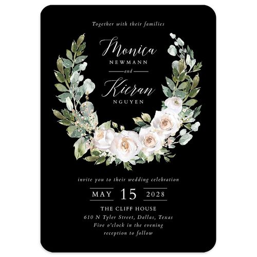 Romantic Laurel Wedding Invitations Licorice Signature Blank No Rounded