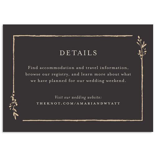 Rustic Branch Frame Wedding Enclosure Cards Charcoal Signature Standard