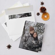 Script Arch Holiday Card Holiday Cards Pure White Signature Blank Standard Portrait