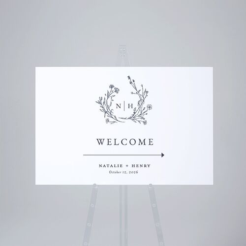 Natural Monogram Standard Direction Sign Large Midnight Navy Standard Indoor Foam Core L Direction