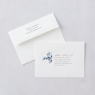 Watercolor Blooms Wedding Invitations Midnight Navy Signature Blank No Standard
