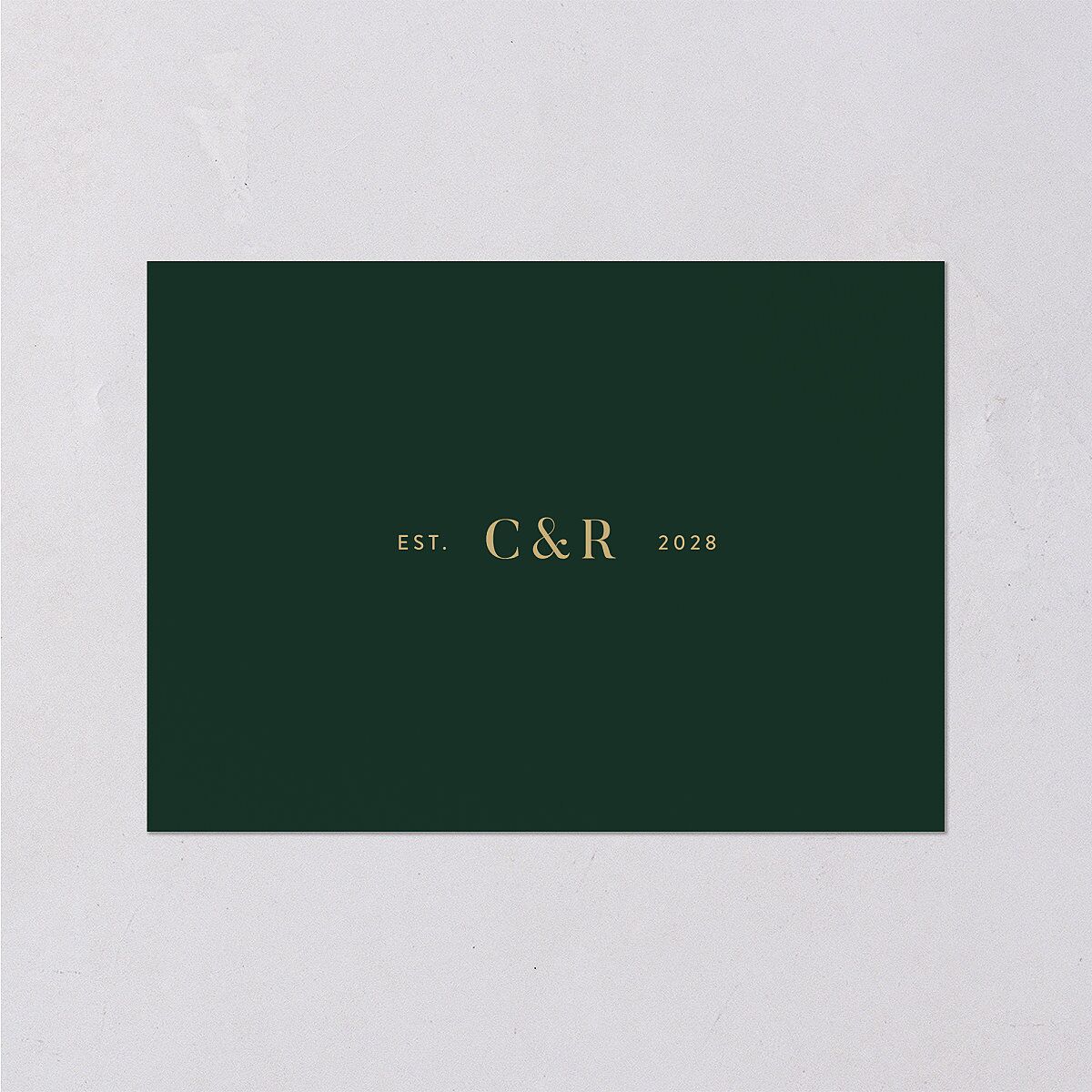 Luxe Monogram Wedding Response Cards Dark Green Signature Standard