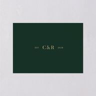 Luxe Monogram Wedding Response Cards Dark Green Signature Standard