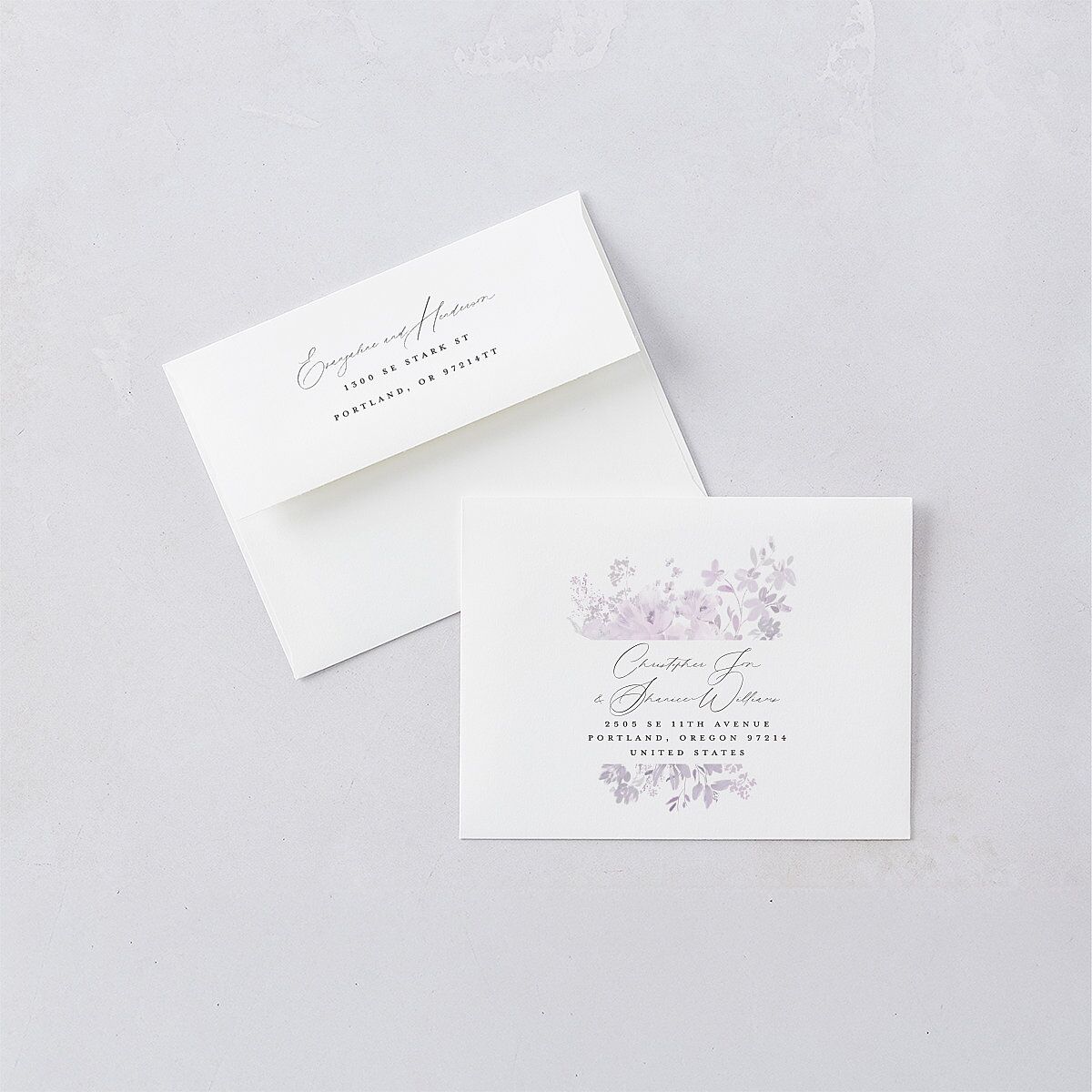 Monochrome Blooms Thank You Cards Gold Sheer Lilac