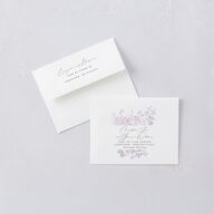 Monochrome Blooms Thank You Cards Gold Sheer Lilac