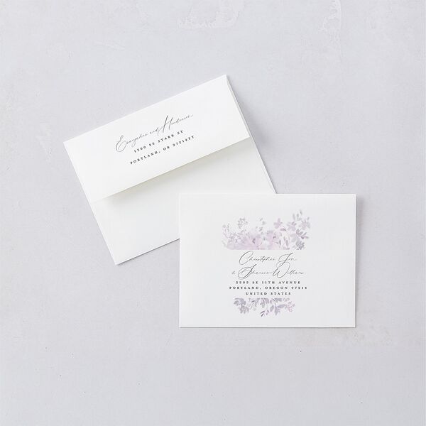 Monochrome Blooms Thank You Cards Gold Sheer Lilac