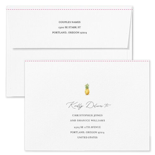 Charming Charleston Rehearsal Dinner Invitation Envelopes White Pure White Both Recipient and Return Addresses Signature Standard