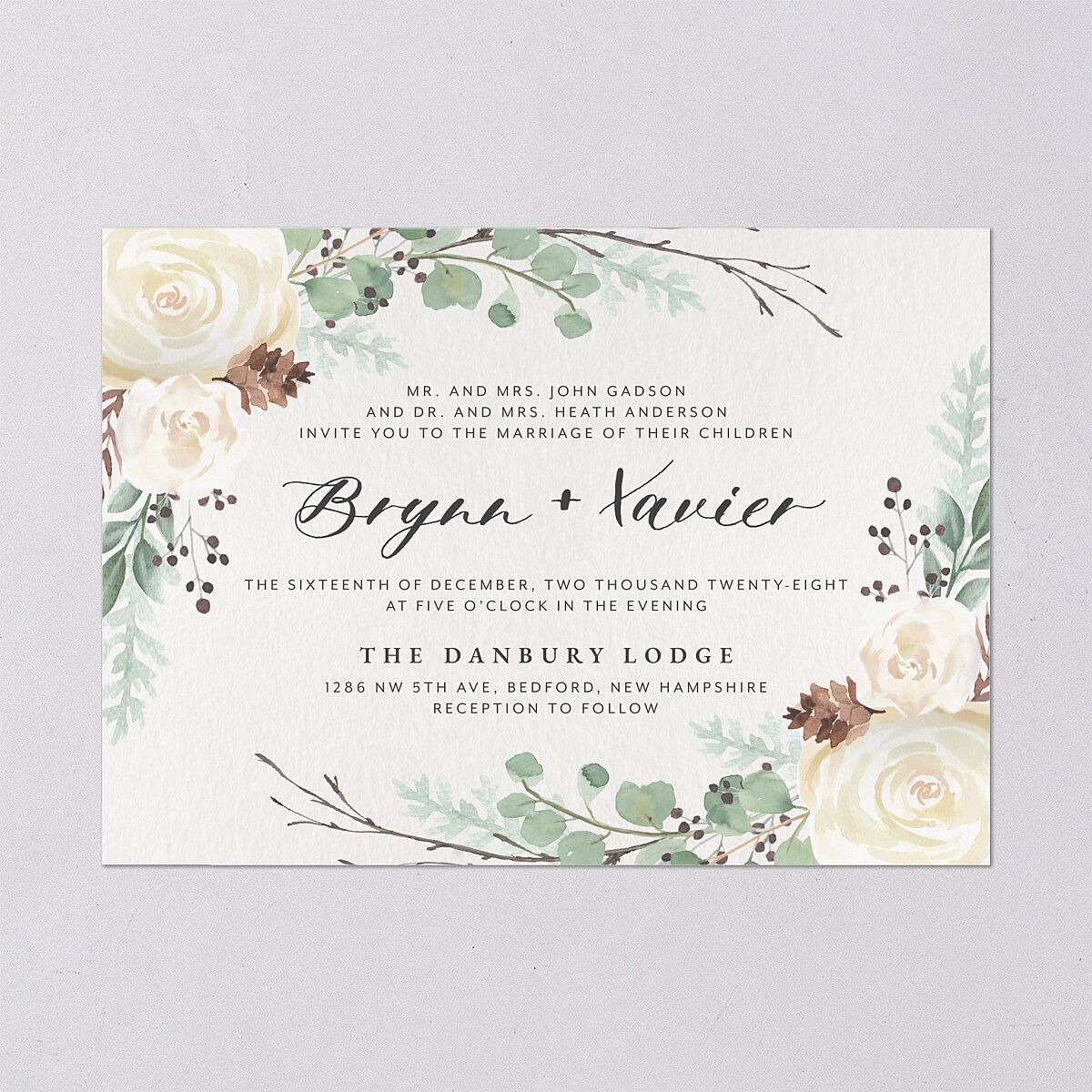 Rustic Botanical Wedding Invitations Thyme Signature Blank No