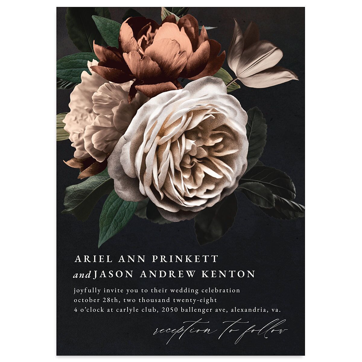Modern Rose Wedding Invitations