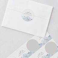 Mountain Wildflowers Wedding Stickers Dusty Blue