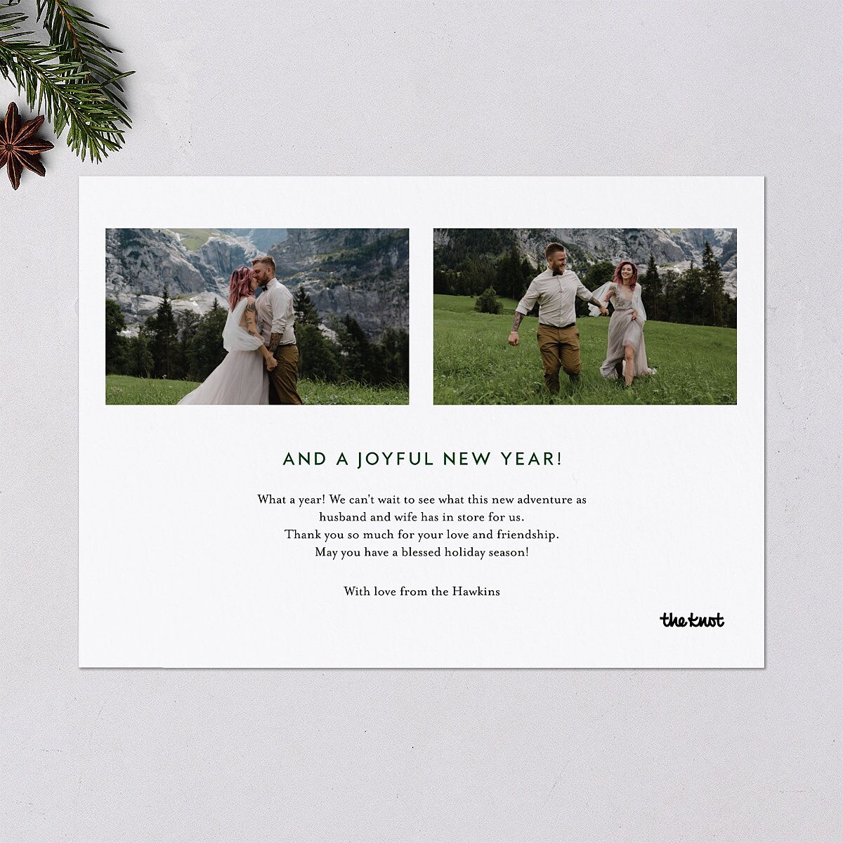 Blessed Season Holiday Cards Hunter Green Signature Blank Standard Landscape