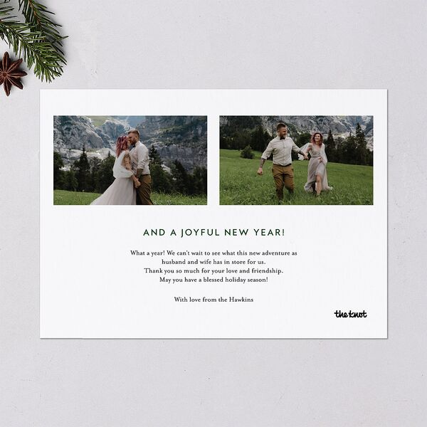 Blessed Season Holiday Cards Hunter Green Signature Blank Standard Landscape