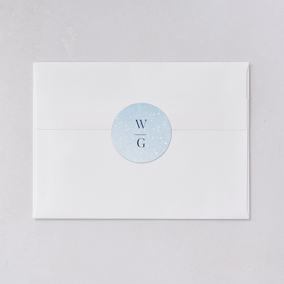 Snowflake Branches Wedding Stickers Baby Blue Circle