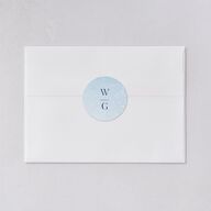 Snowflake Branches Wedding Stickers Baby Blue Circle