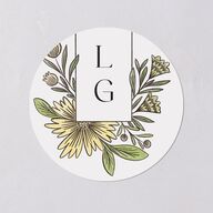 Timeless Wildflowers Wedding Stickers Pear Circle