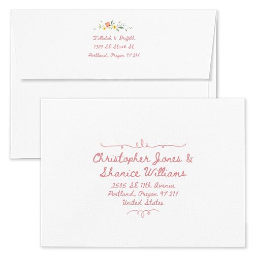 Countryside Crest Bridal Shower Invitation Envelopes Terracotta Lily Both Recipient and Return Addresses Signature Standard