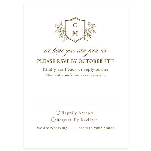 Elegant Photo Crest Wedding Response Cards Driftwood Signature Standard