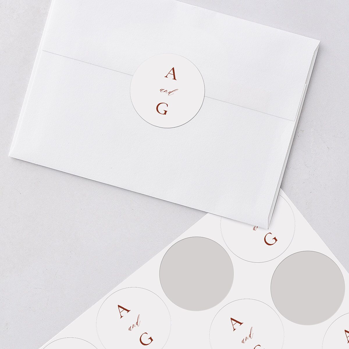 Bohemian Arch Wedding Stickers Rust