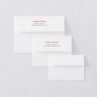 Groovy Lines Thank You Card Envelopes White Coral Pink Both Recipient and Return Addresses Signature Standard