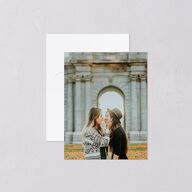 Elegant Monogram Save the Date Petite Cards Pure White Signature smooth Blank No Standard