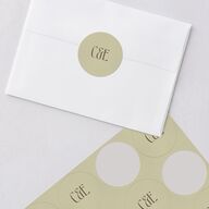 Calla Lily Nouveau Wedding Stickers Champagne Circle