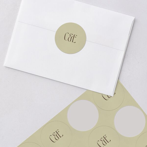 Calla Lily Nouveau Wedding Stickers Champagne Circle
