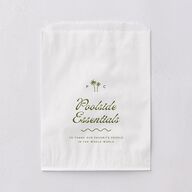 Cabana Stripes Wedding Day Paper Favor Bags Olive White Wax-Lined Food Safe Paper