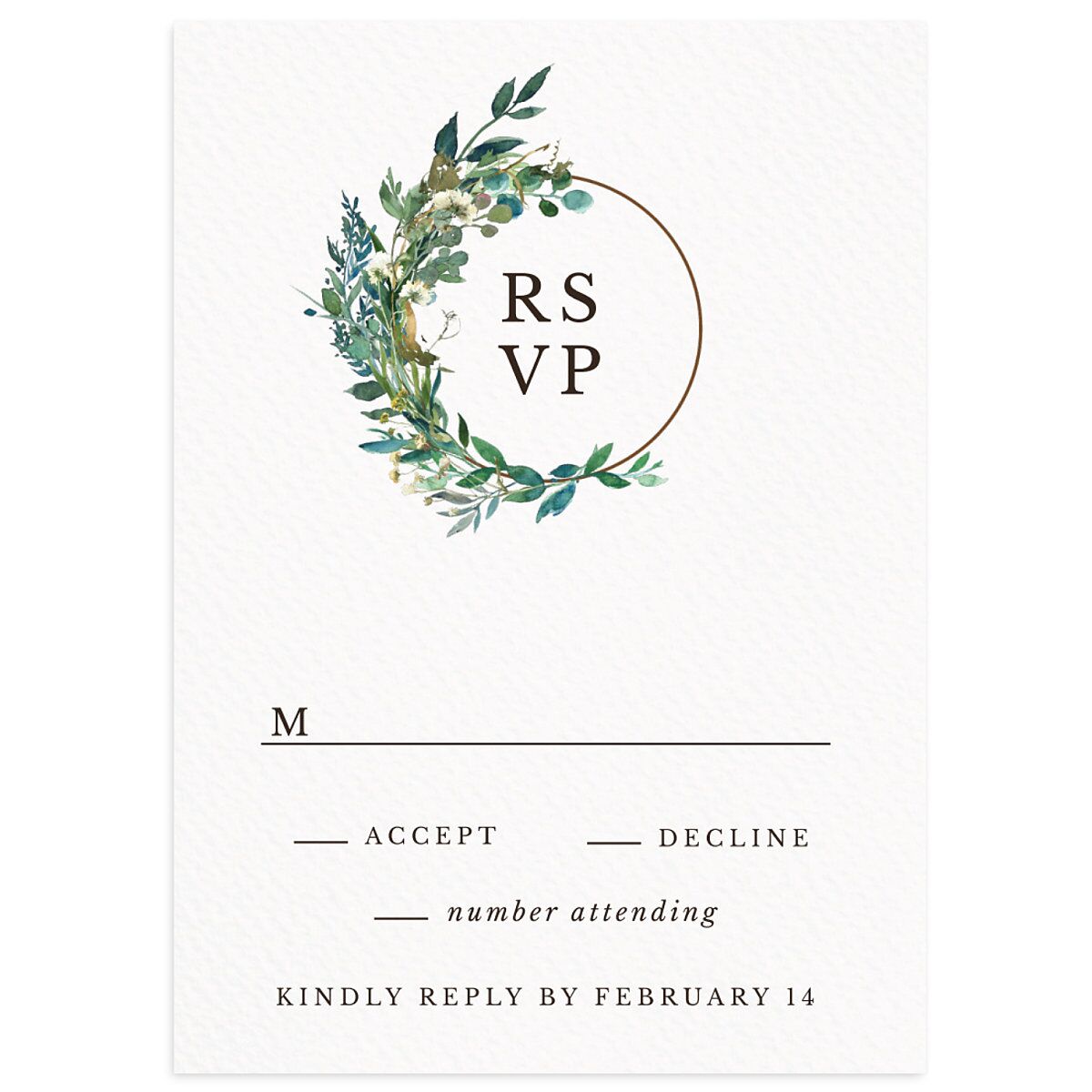 Leafy Hoops Wedding Response Cards