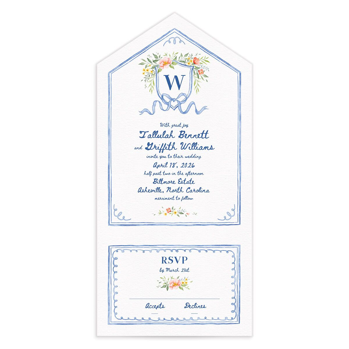 Countryside Crest All-in-One Wedding Invitations