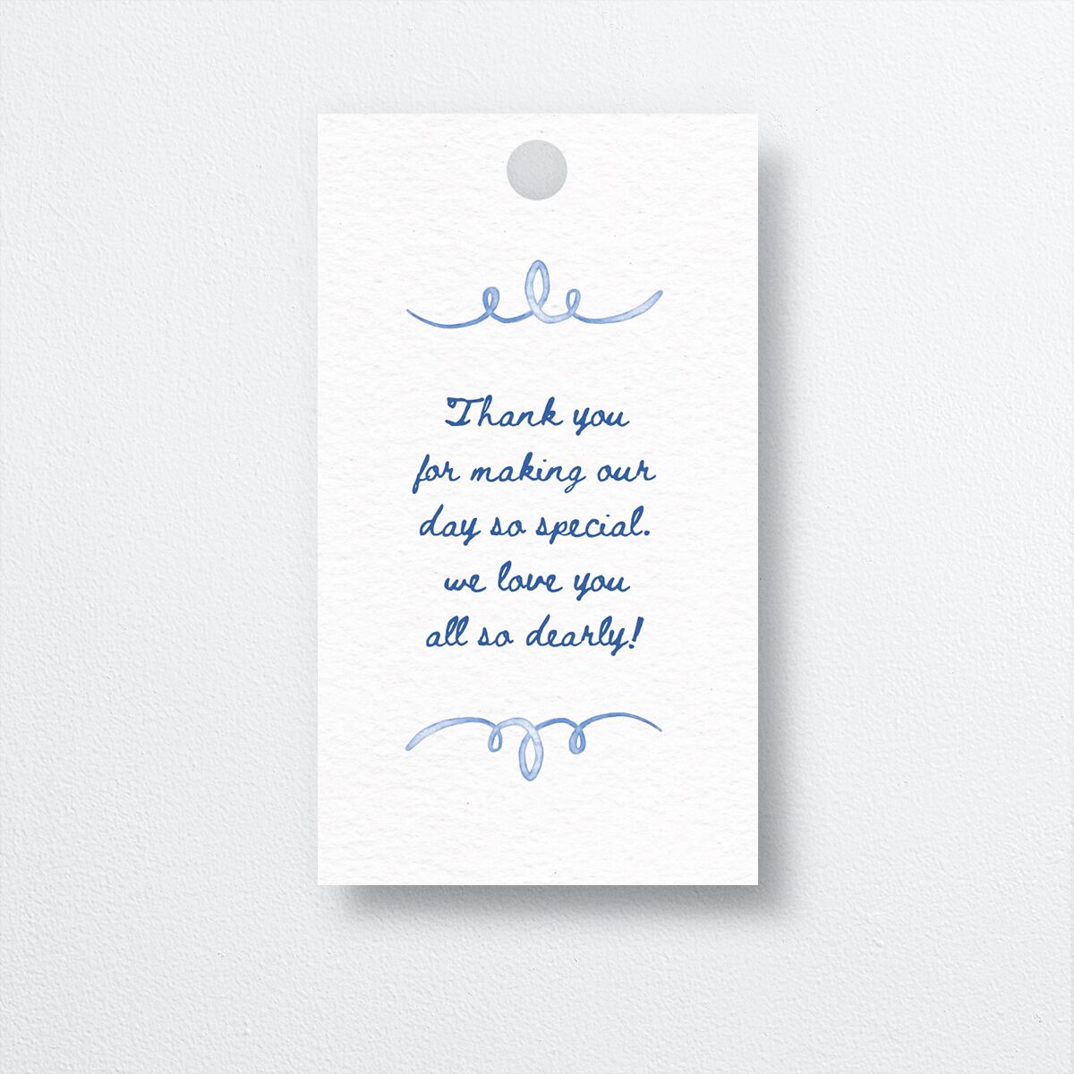 Countryside Crest Favor Gift Tags back in blue