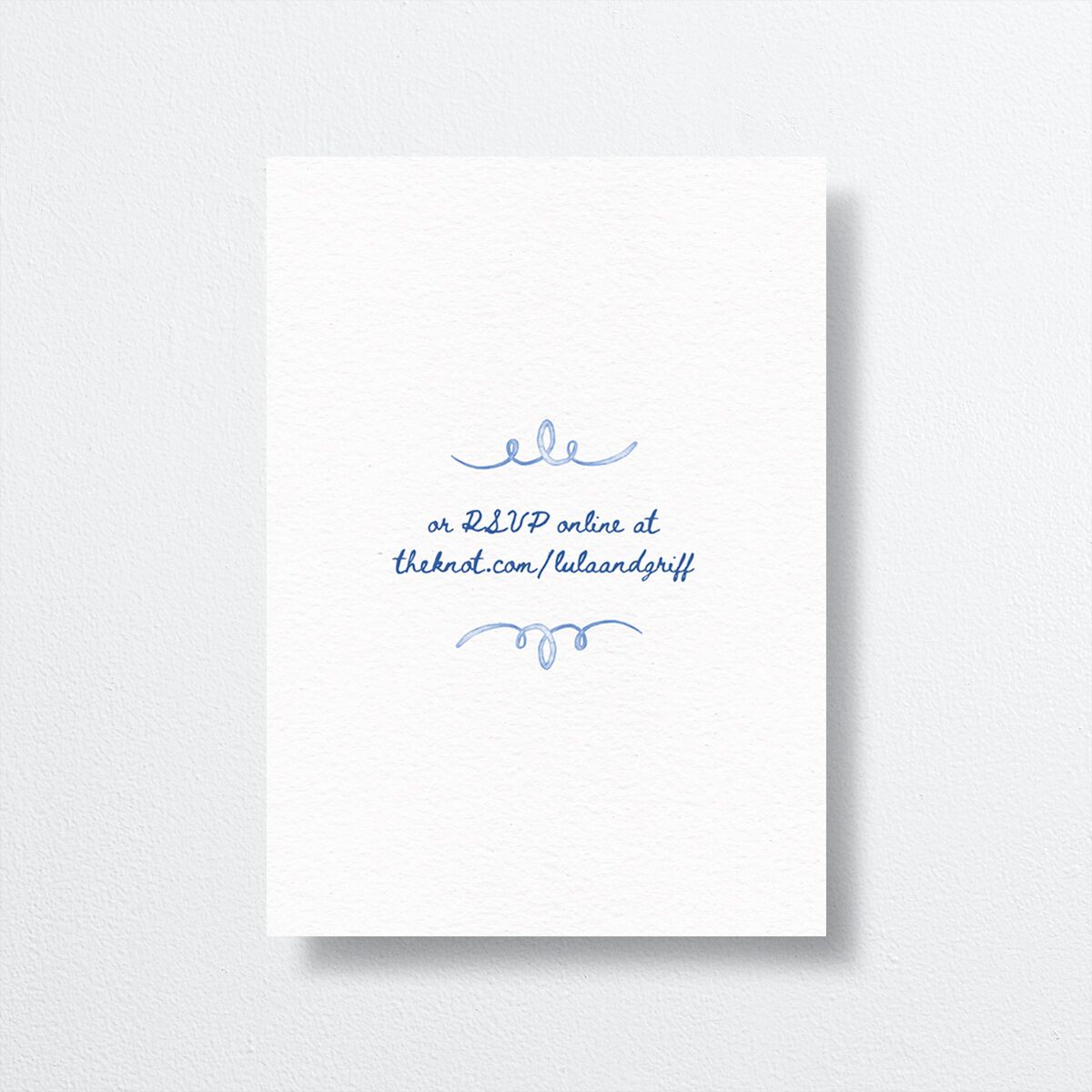 Countryside Crest Wedding Response Cards back in blue