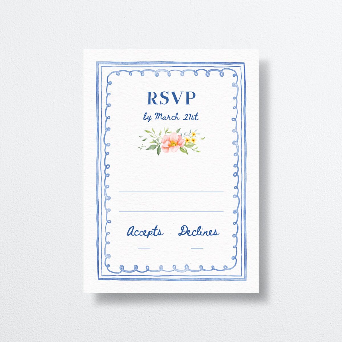 Countryside Crest Wedding Response Cards front