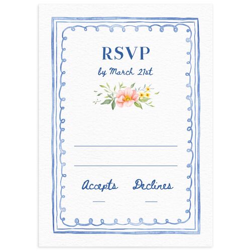 Countryside Crest Wedding Response Cards Royal Blue Signature Standard