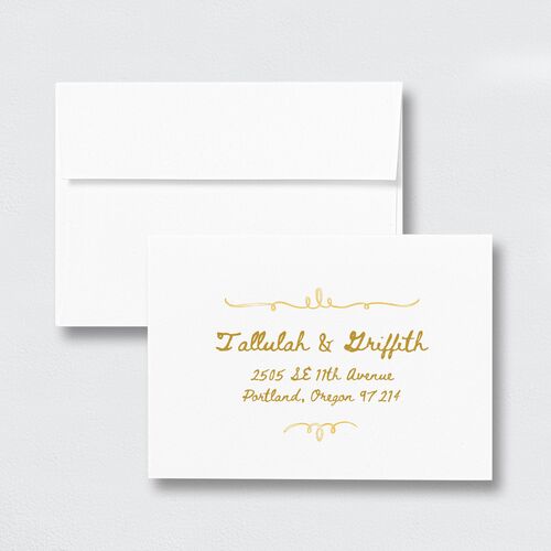 Countryside Crest Response Card Envelopes White Standard Gold Return Address Signature