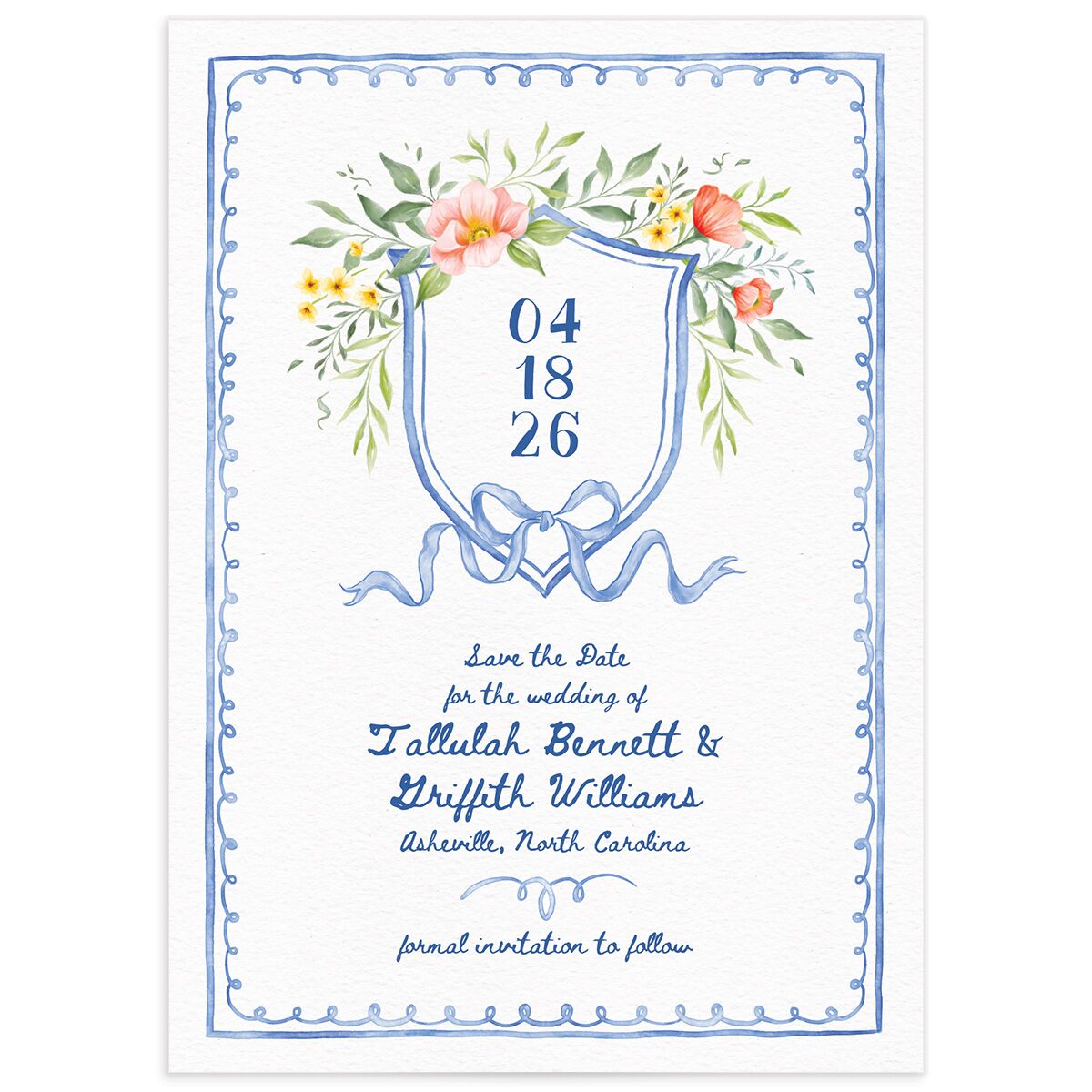Countryside Crest Save the Date Cards