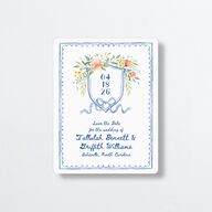 Countryside Crest Save The Date Magnets Royal Blue Magnet Paper