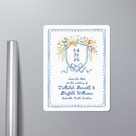 Countryside Crest Save The Date Magnets Royal Blue Magnet Paper
