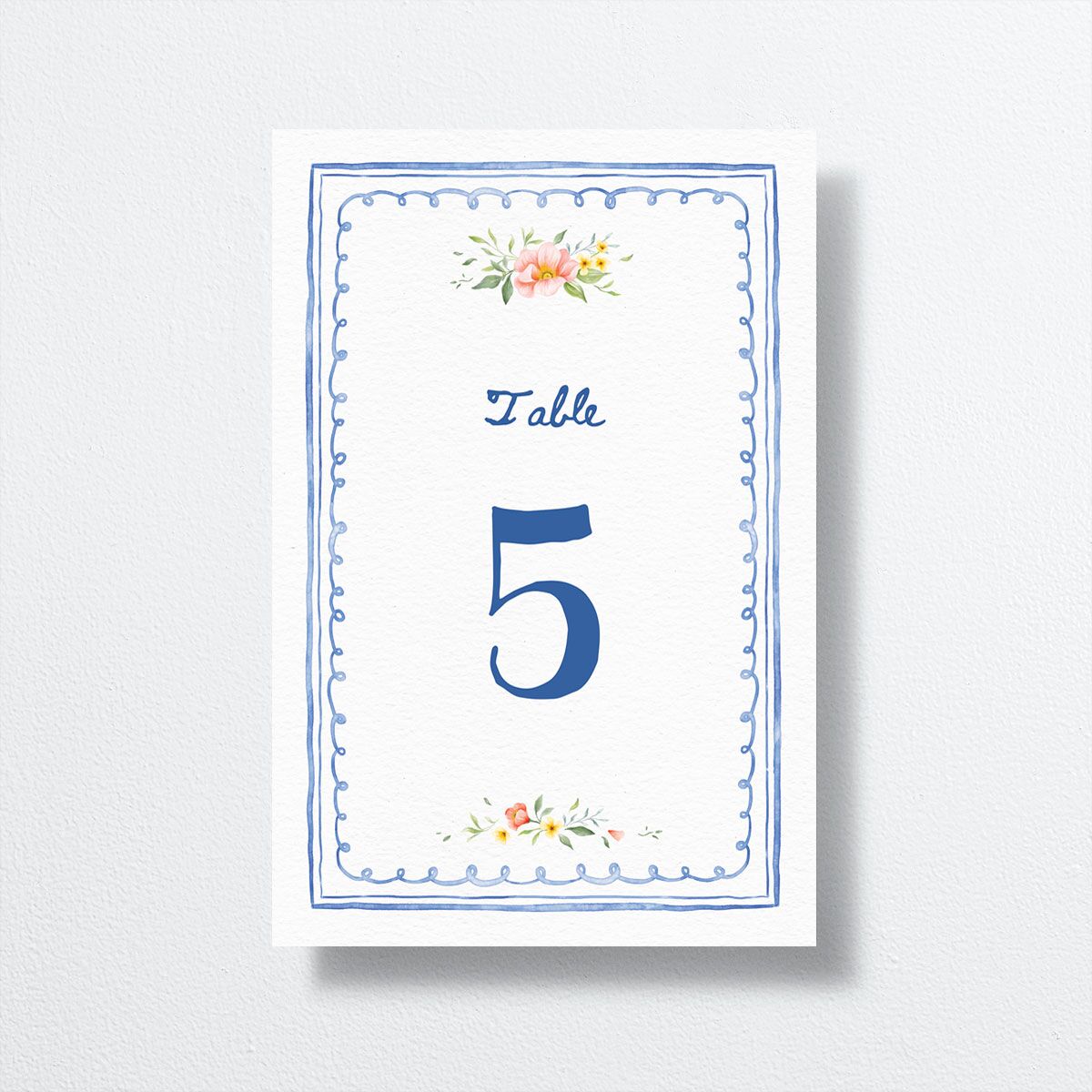 Countryside Crest Table Numbers front in blue